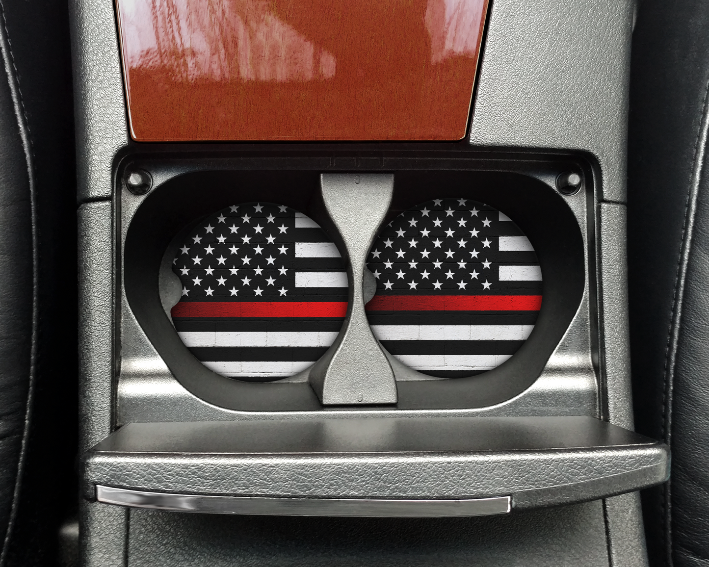 Back the Blue & Red Car Coasters