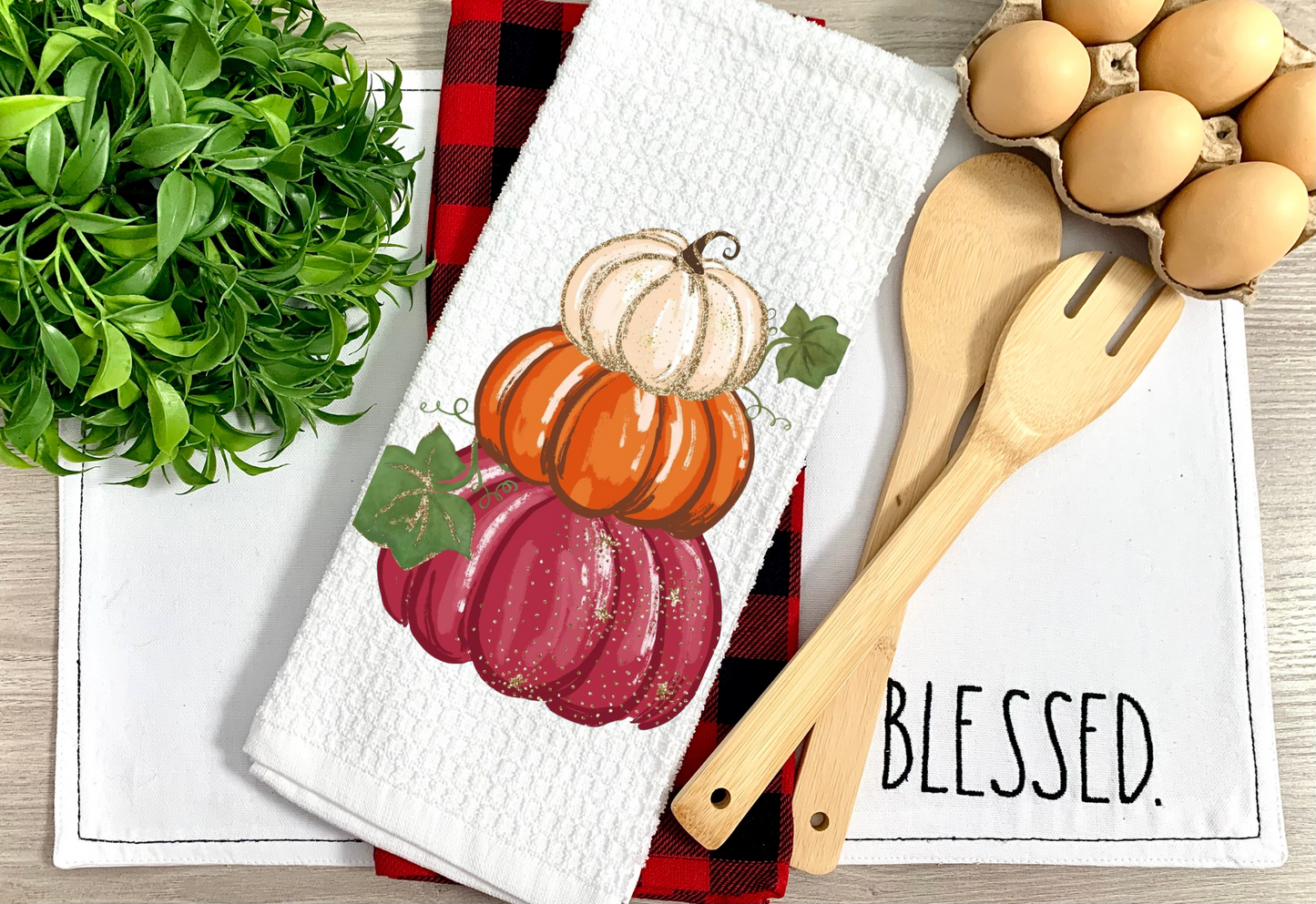 Pumpkin Stack Tea Towel