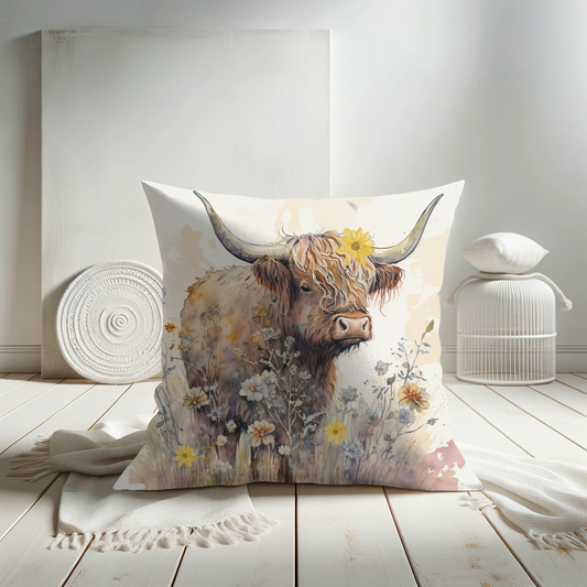 Highland Cow Decorative Pillow