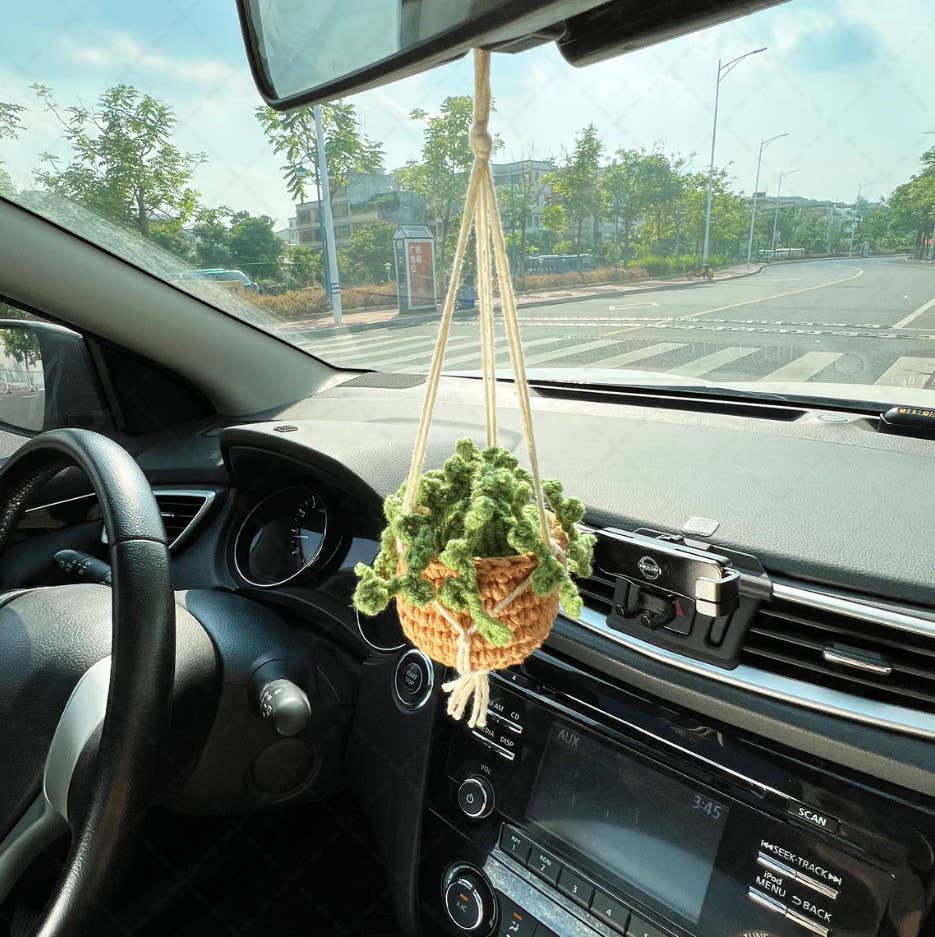 Crochet Car Plant Hanging Basket