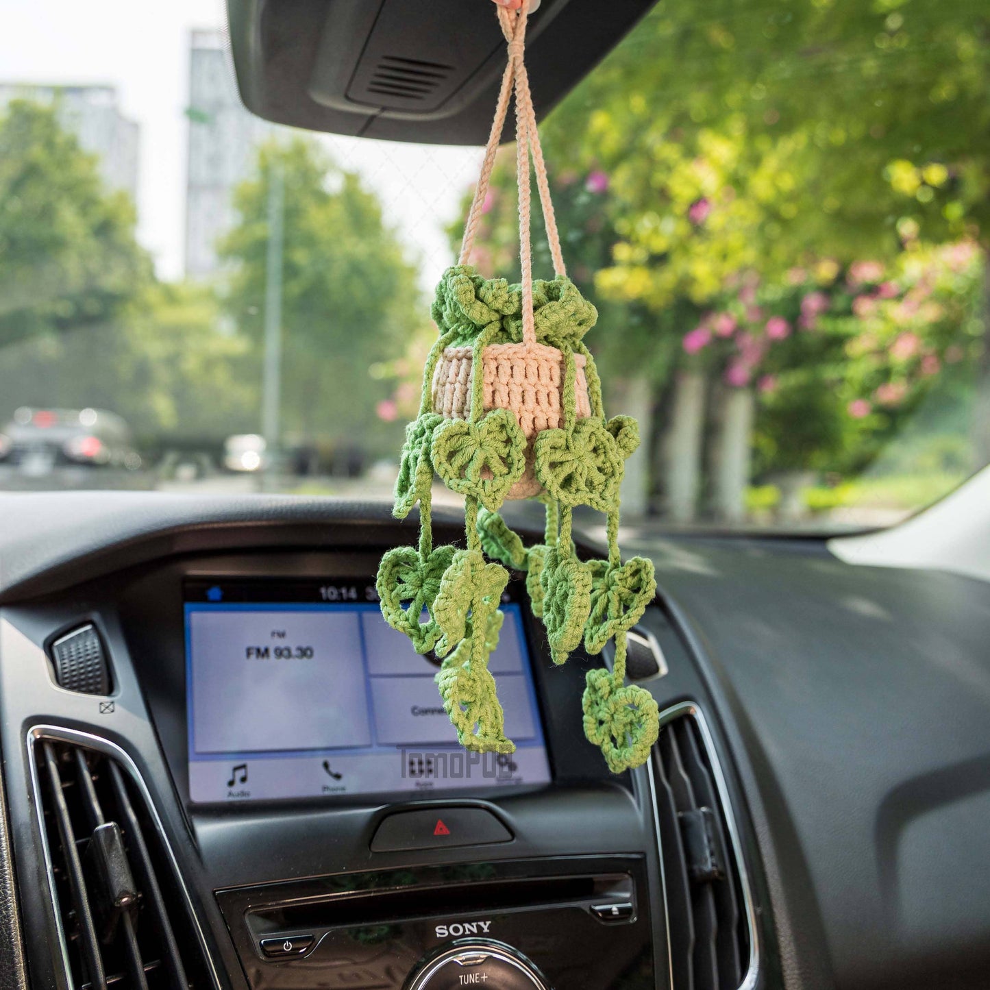 Crochet Monstera Car Plant Hanging Pendant
