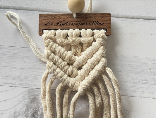 Be Kind to Your Mind Macrame Car Diffuser