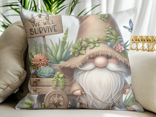 Survivor Succulent Gnome Pillow