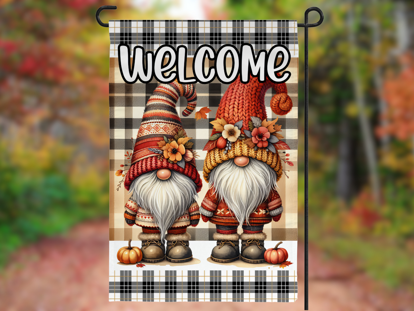 Autumn Gnome Welcome Garden Flag