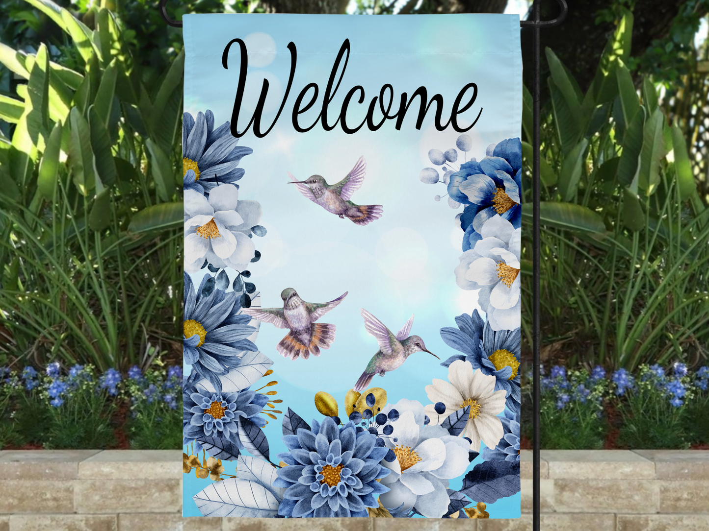 Hummingbird Spring Garden Flag