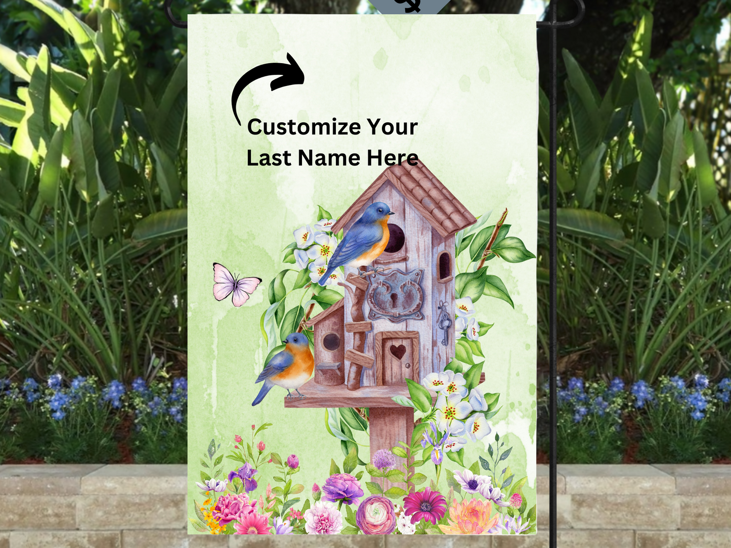 BlueBird Garden Flag