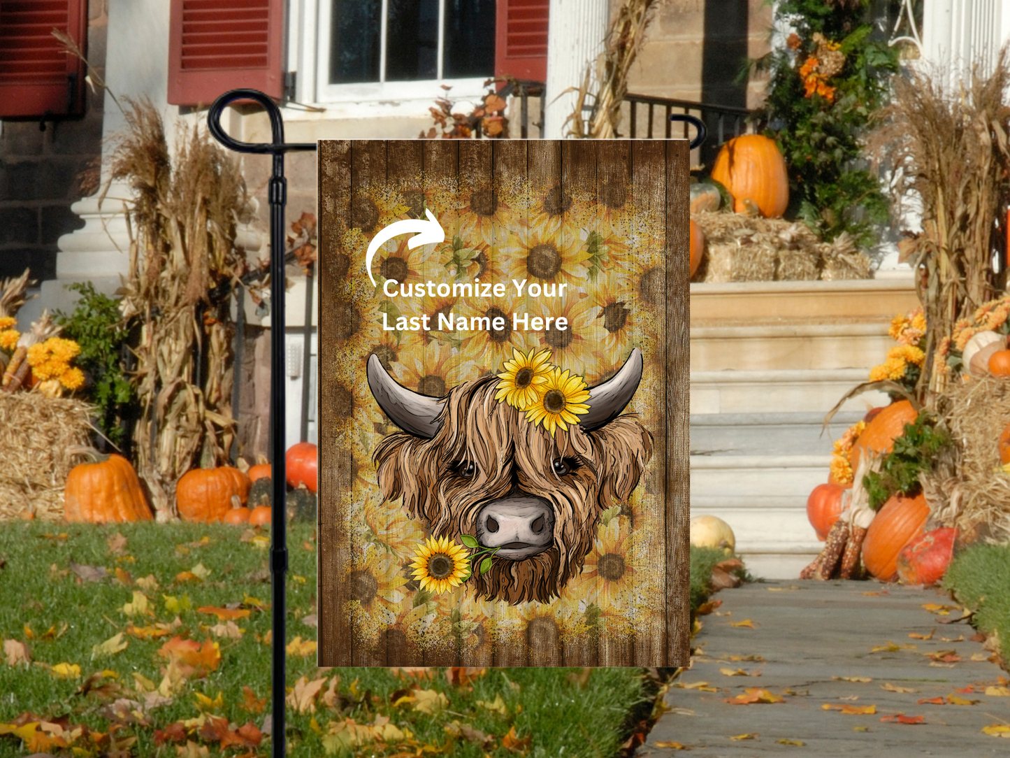 Highland Cow Garden Flag