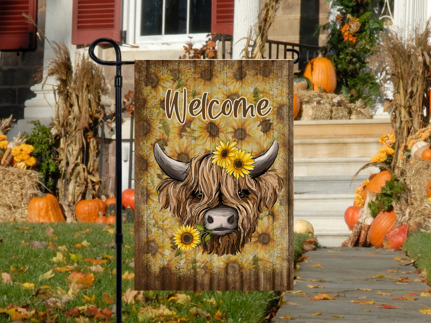Highland Cow Garden Flag