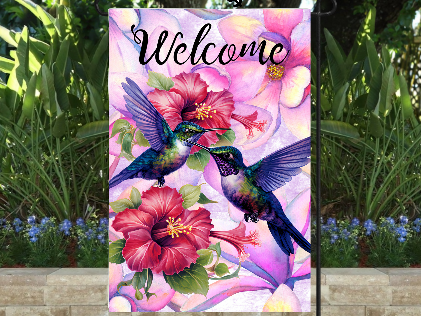 Hummingbird Wind Spinner and Garden Flag Combo