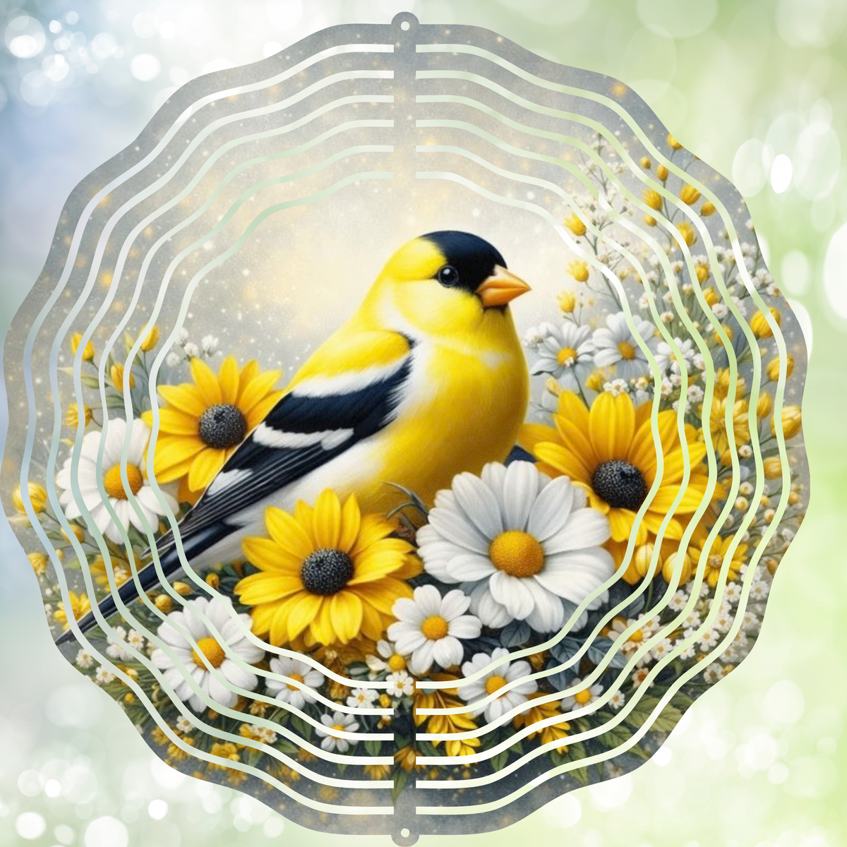 Goldfinch & Daisies Wind Spinner