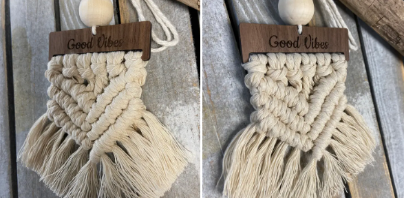 Good Vibes Macrame Car Diffuser
