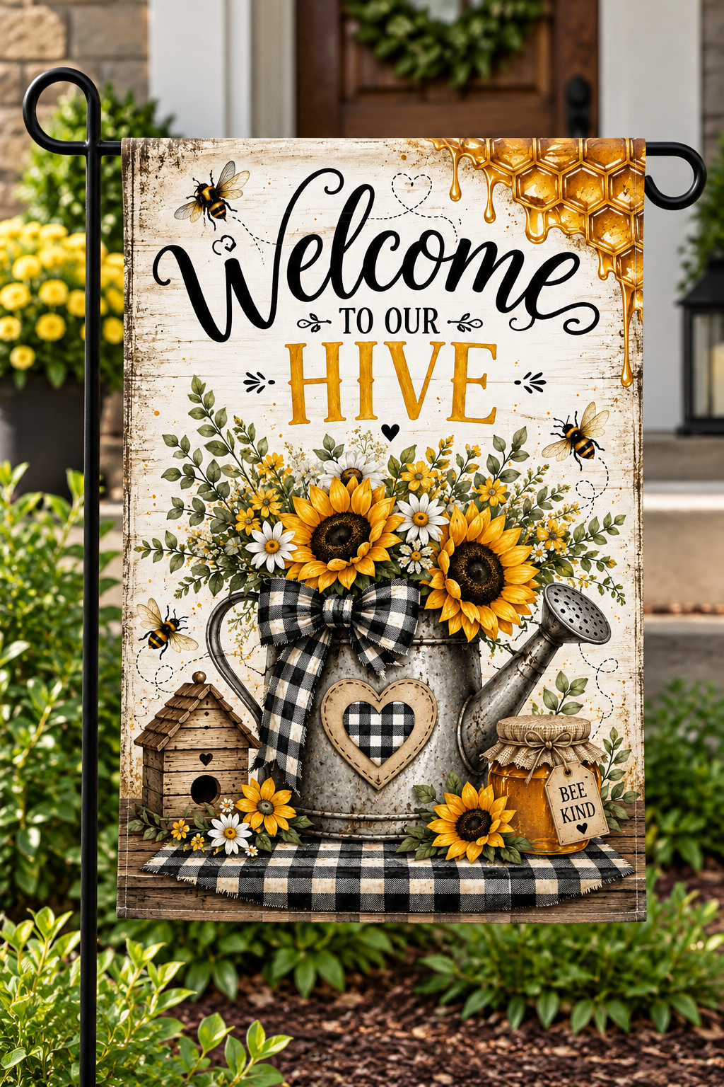 Home Sweet Hive Garden Flag