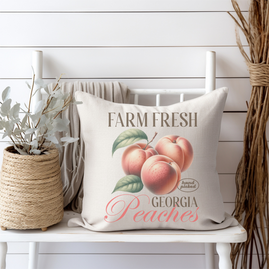 Farm Fresh Georgia Peaches Pillow
