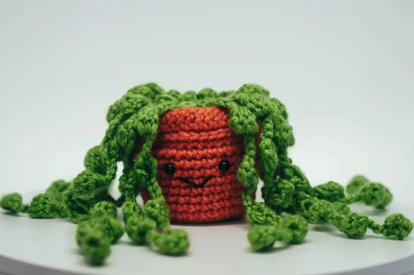 Crochet Hanging String of Pearls Succulent Desk Decor