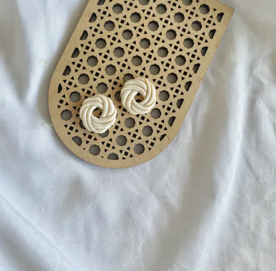 Coquette Rattan Shaped Stud Earrings