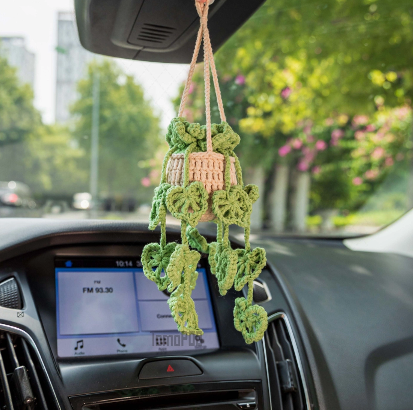 plant hanging accessories Crochet Car Plant Hanging Accessories, Car Interior Decor