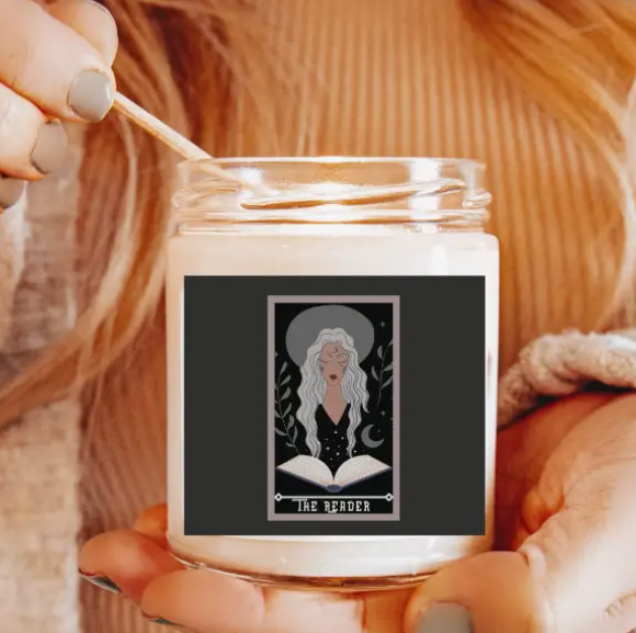 Witchy Reader Crystal Candle