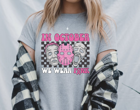 Horror Icons Pink Awareness T-Shirt