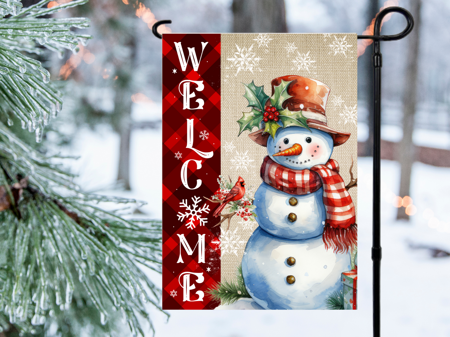 Snowman Garden Flag