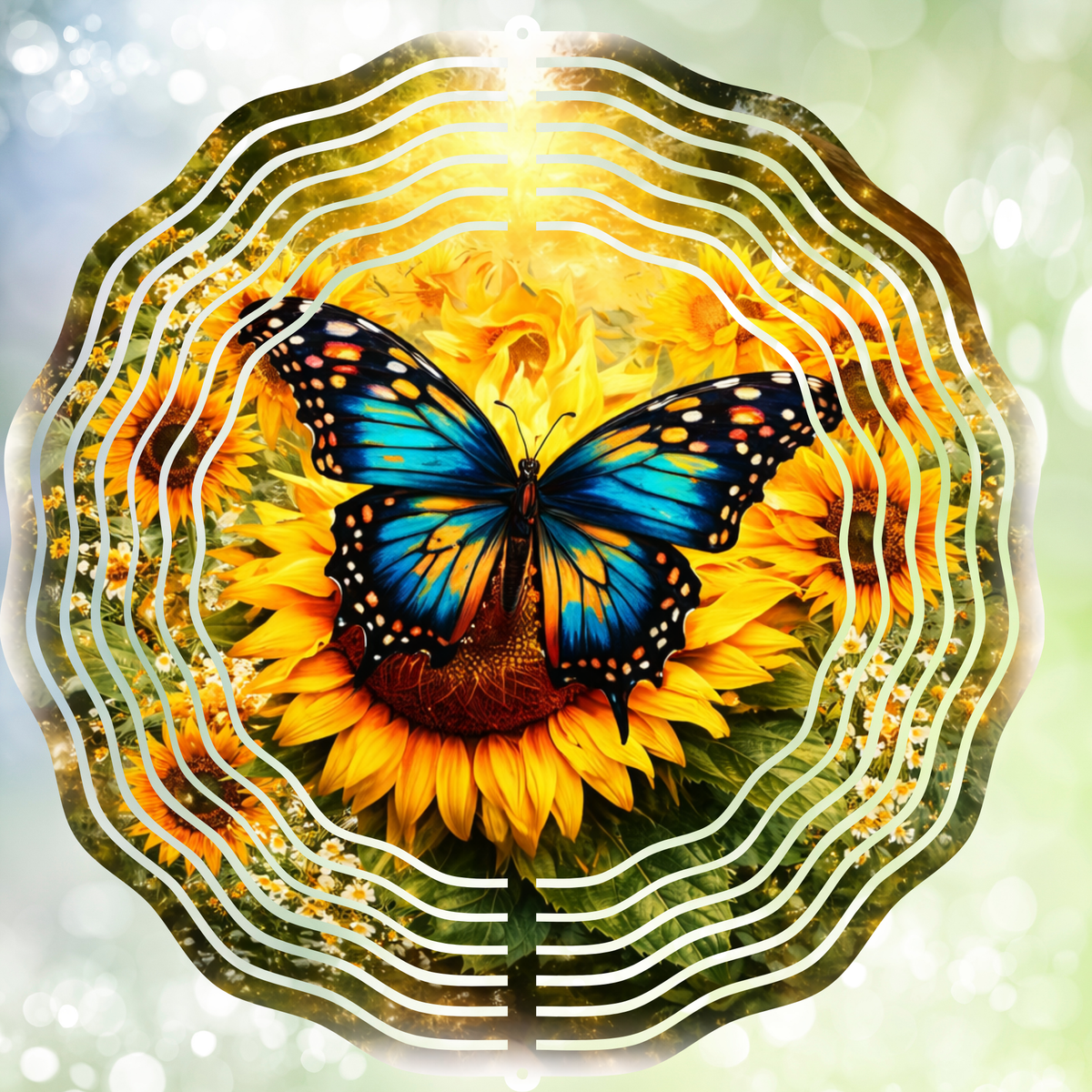 Sunflower Butterfly Wind Spinner