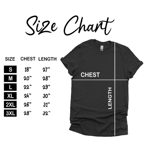 T-Shirt Size Chart