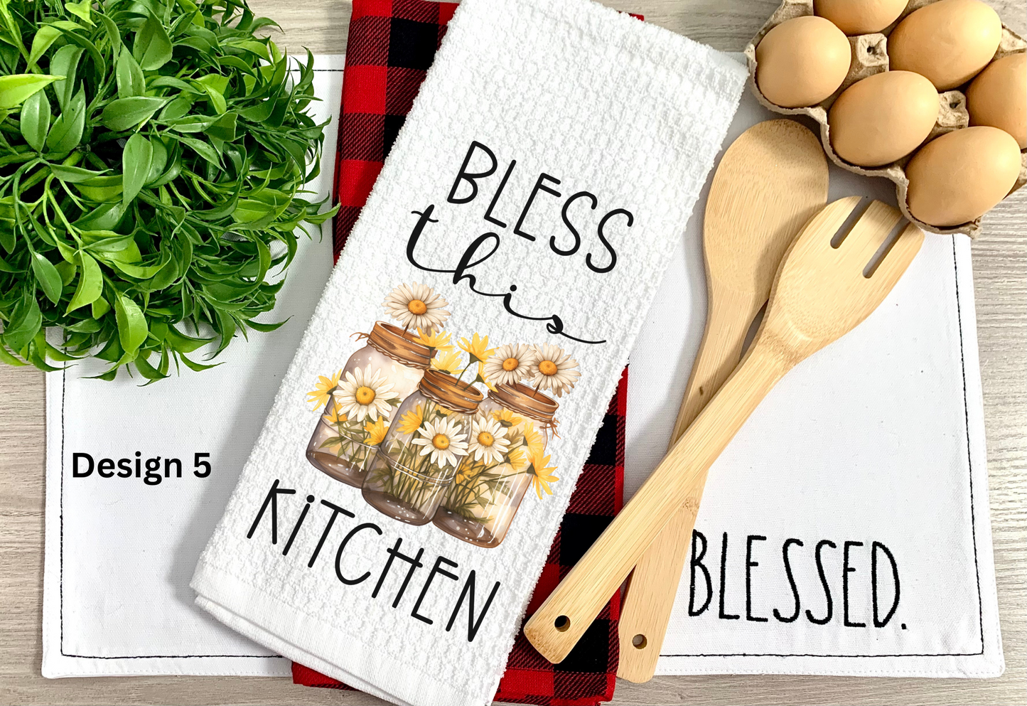 Country Daisies Kitchen Tea Towels