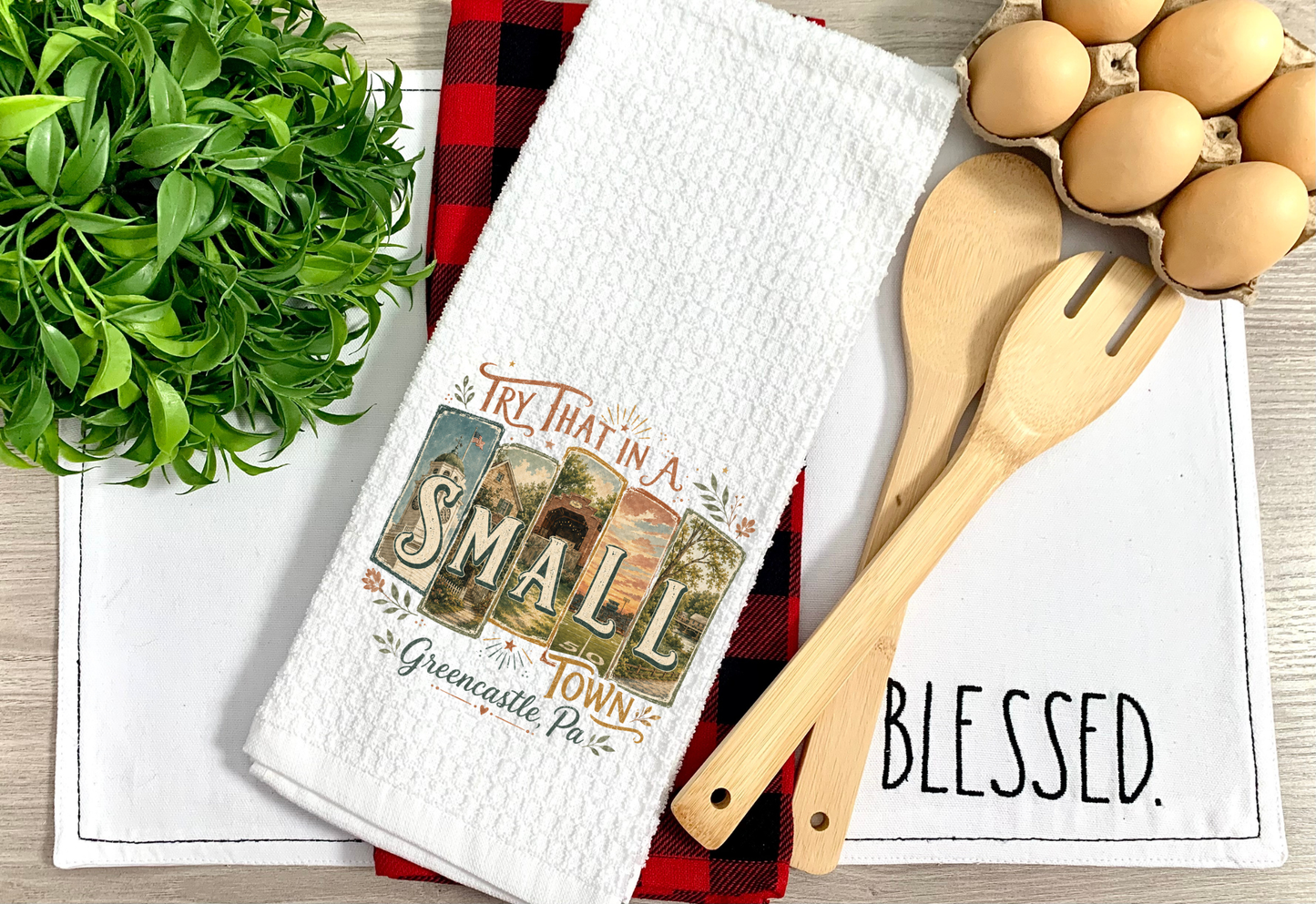 Small Town Greencastle Tea Towel