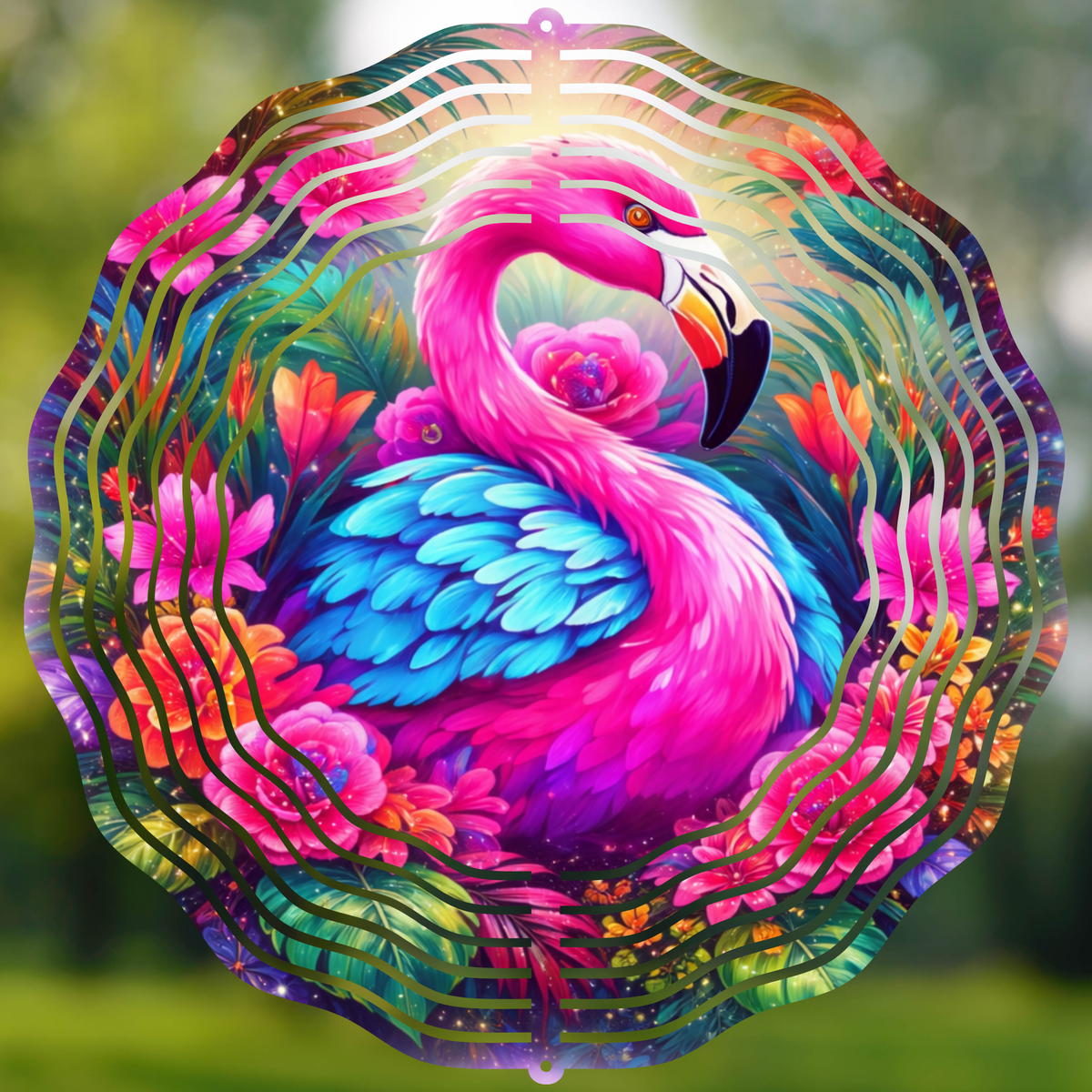 Tropical Flamingo Wind Spinner