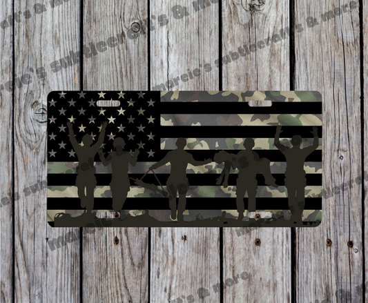 American Flag Camo/Soldiers License Plate