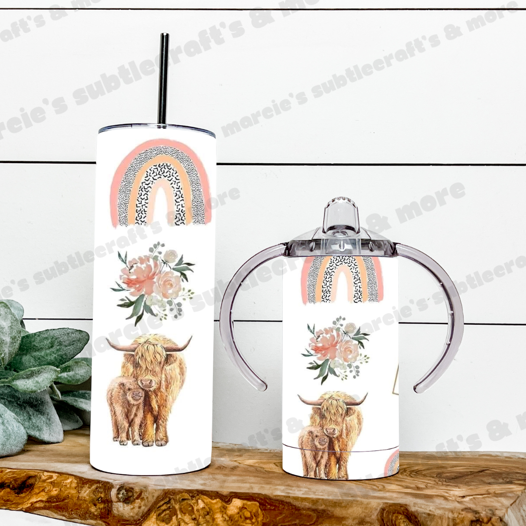 Mama and Mini tumbler set Highland Cow