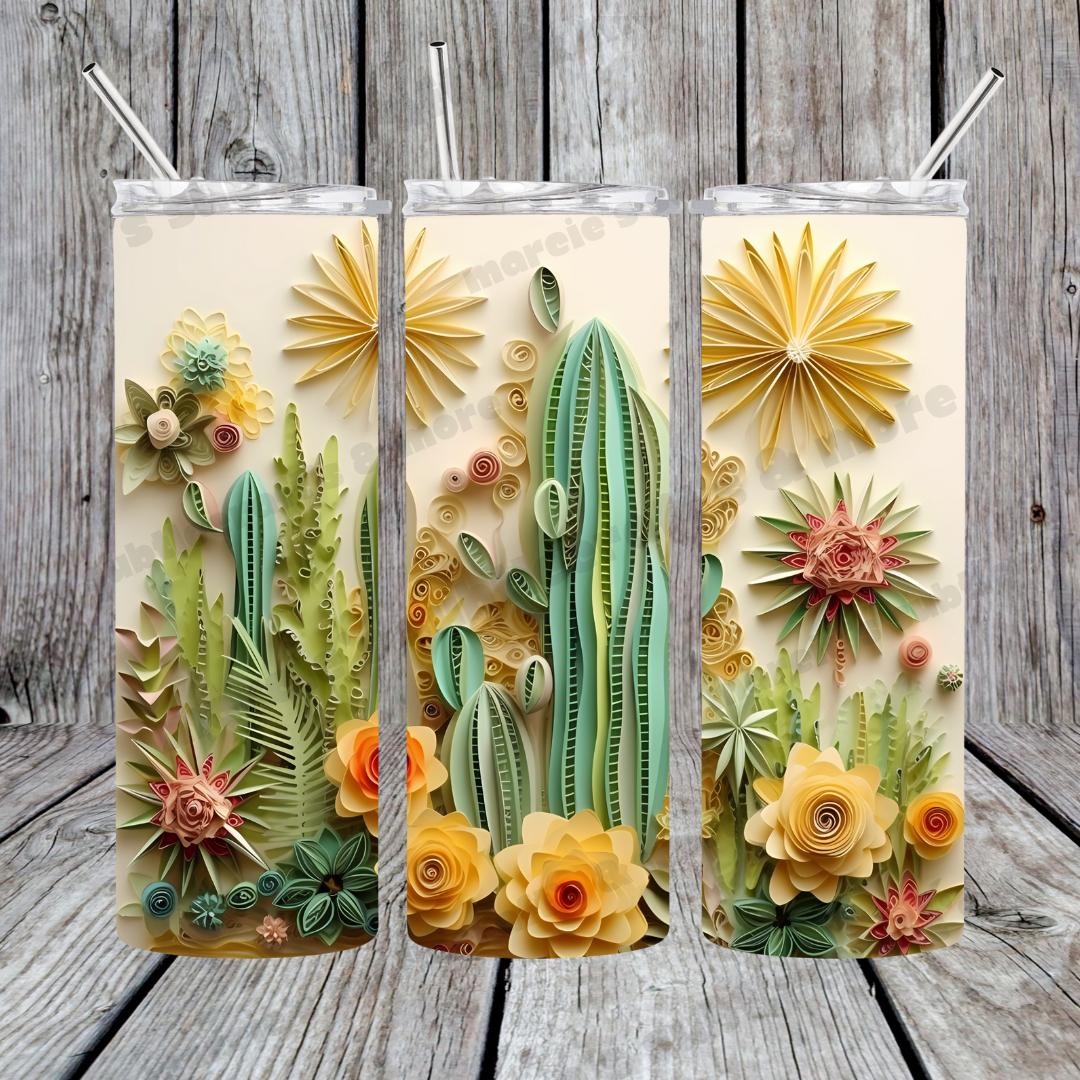 20 oz 3D Cactus Tumbler