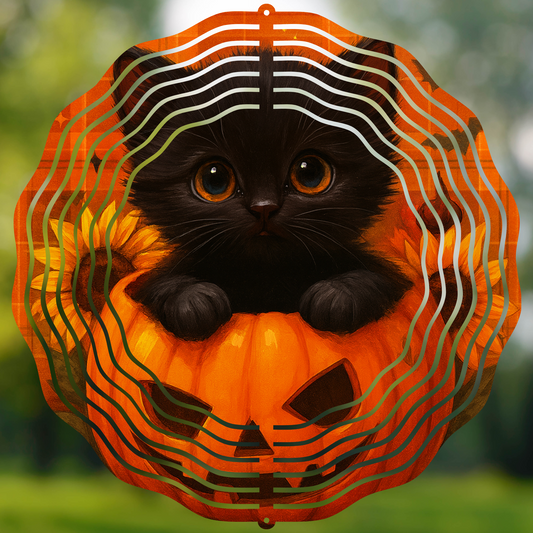 Pumpkin Purrfection Wind Spinner
