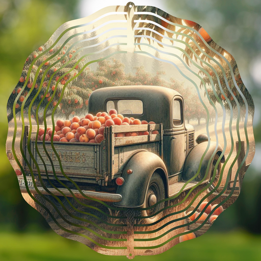 The Vintage Peach Hauler Wind Spinner