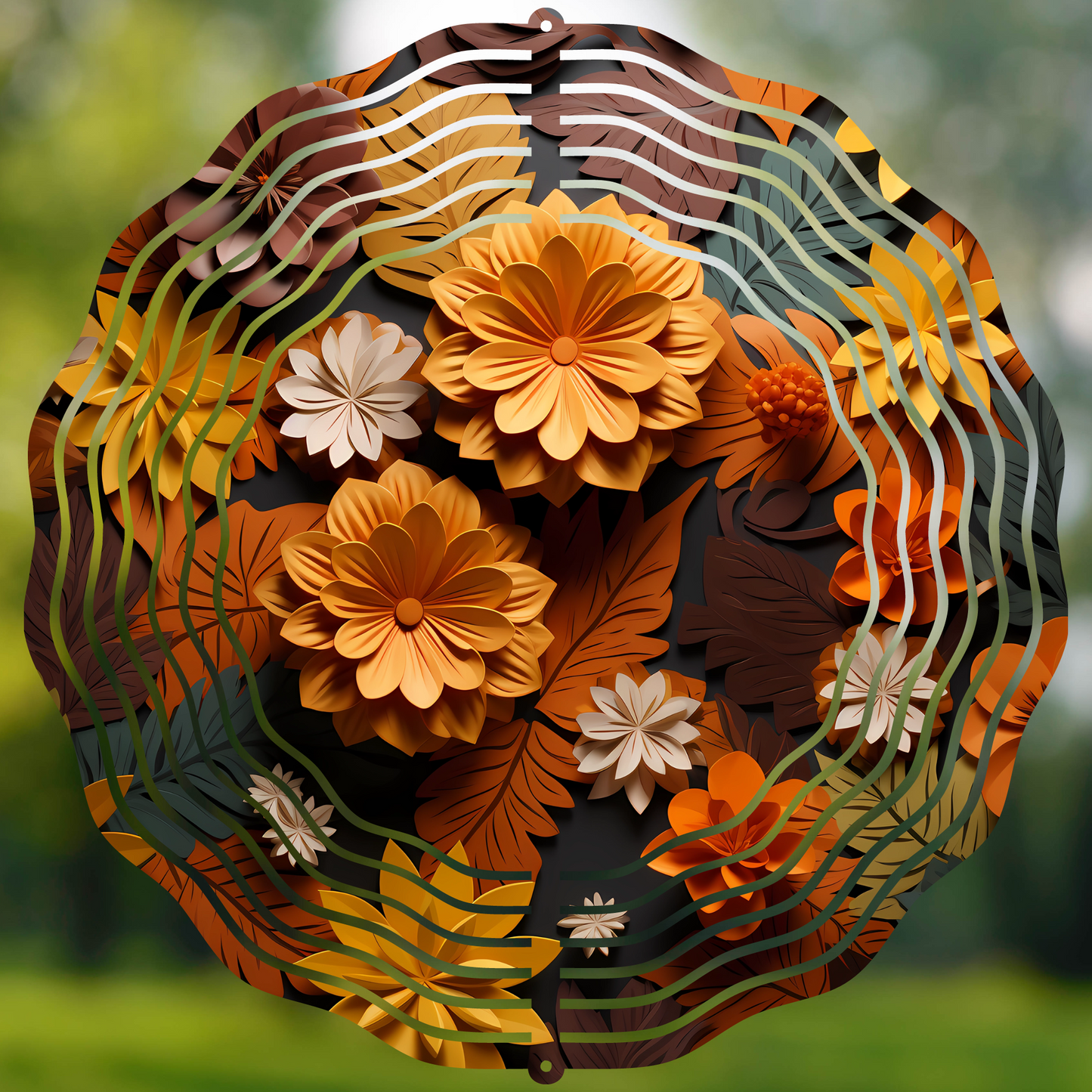 Fall Flowers Wind Spinner