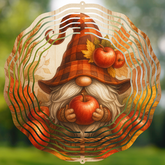 Apple Harvest Gnome Wind Spinner
