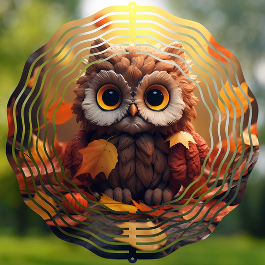 Fall Owl Wind Spinner