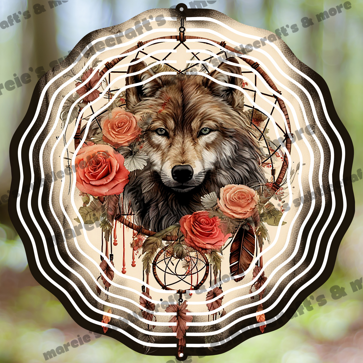 Dream Catcher-Wolf Wind Spinner