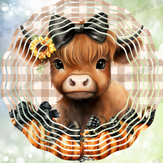 Highland Cow Wind Spinner