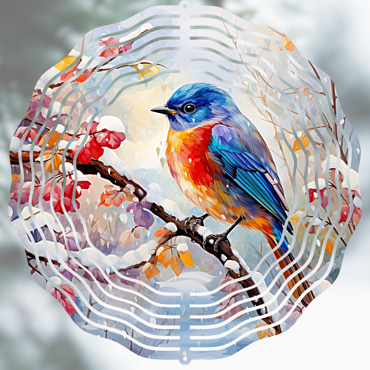 Winter Bluebird Wind Spinner