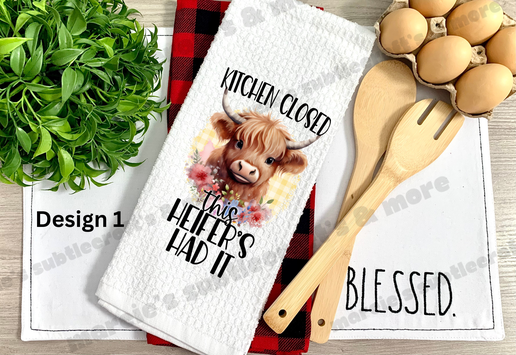 Funny Highland Cow Kitchen Towels