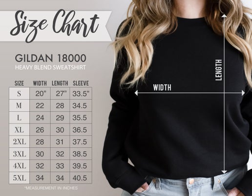 sweatshirt size chart black