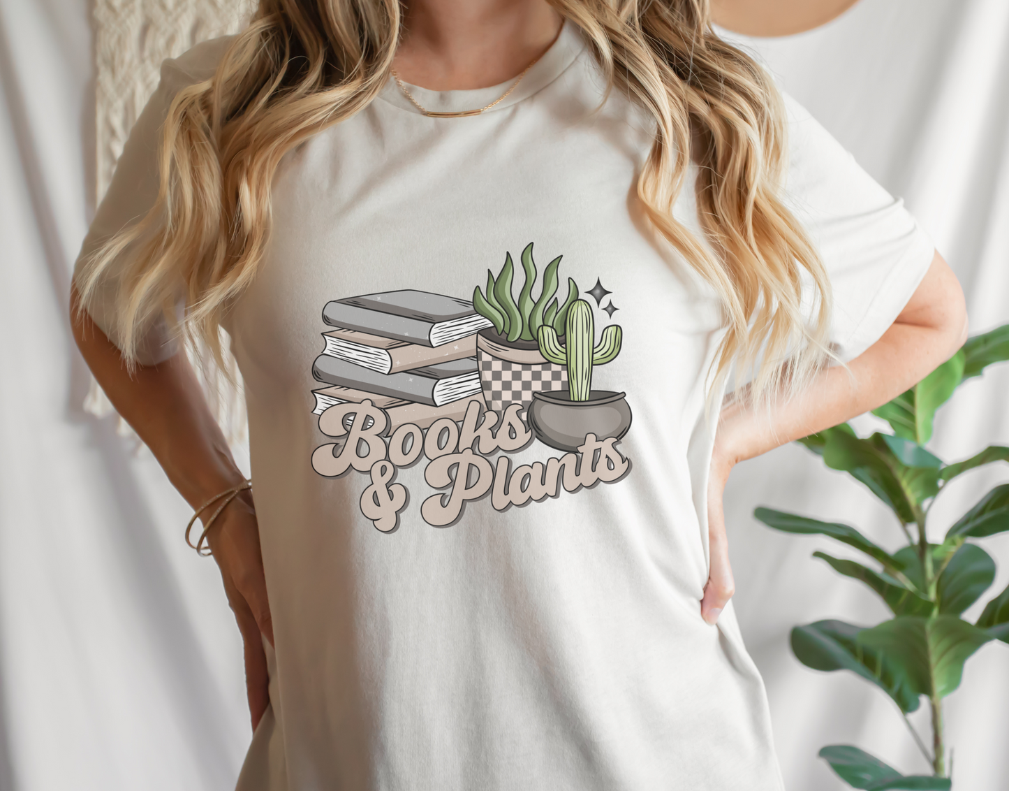 Book and Plants T-Shirt