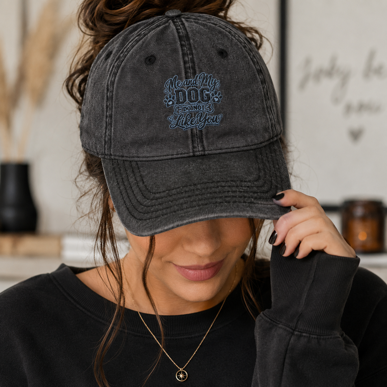 Me & My Dog Do Not Like You - Vintage Embroidered Cap
