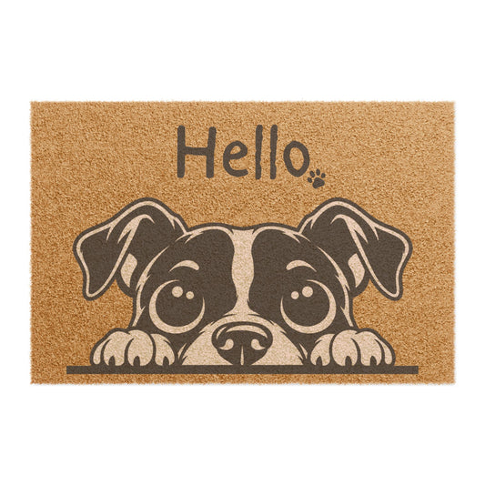 Hello Puppy Doormat — Cute Dog Welcome Mat with Paw Print