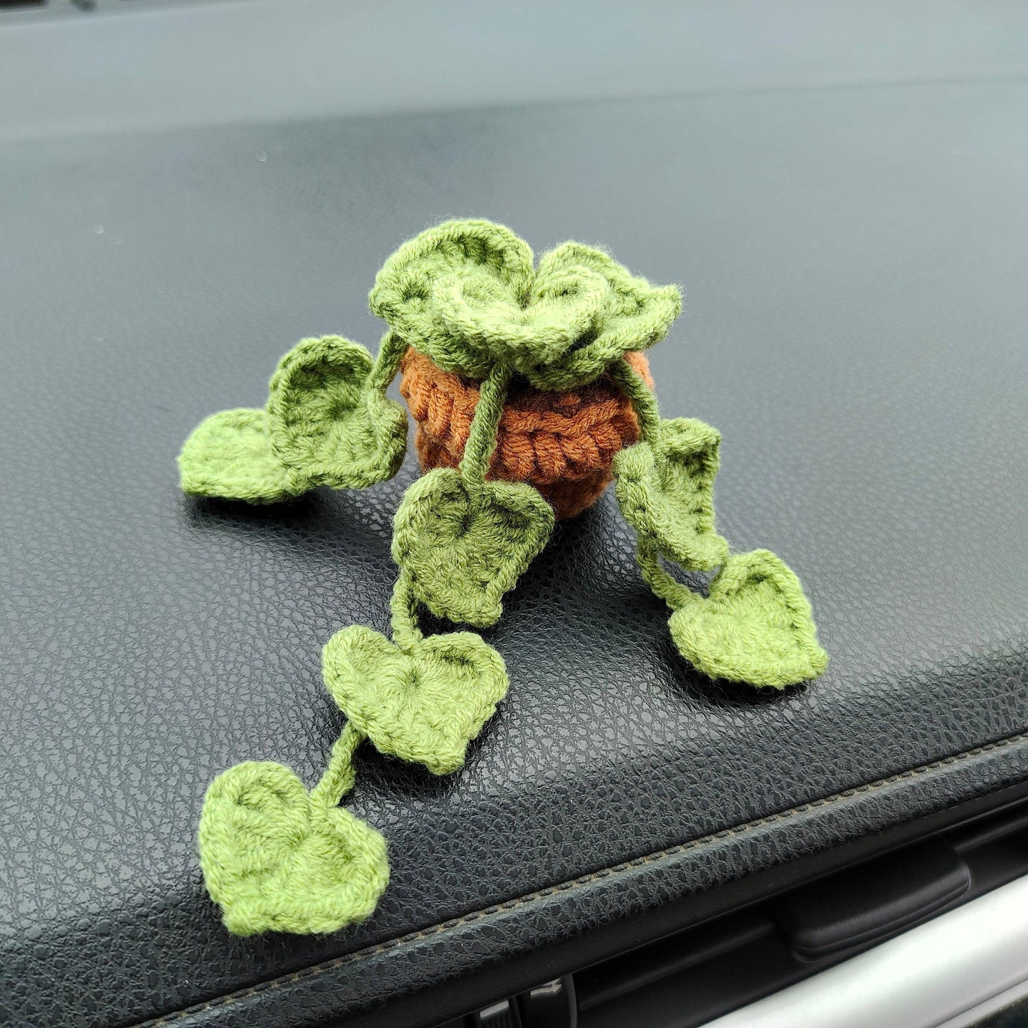 Crochet Car Vent Clip, Crochet Car Plant, Strawberry, Daisy
