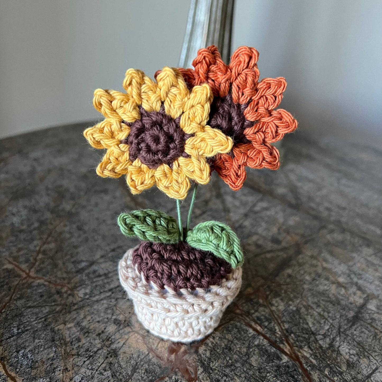 Crochet Double Crochet Sunflower