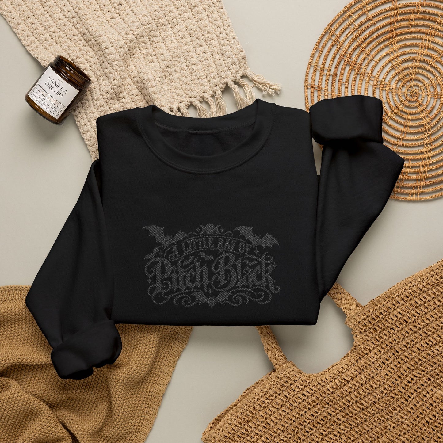 A Little Ray of Pitch Black Crewneck Sweatshirt