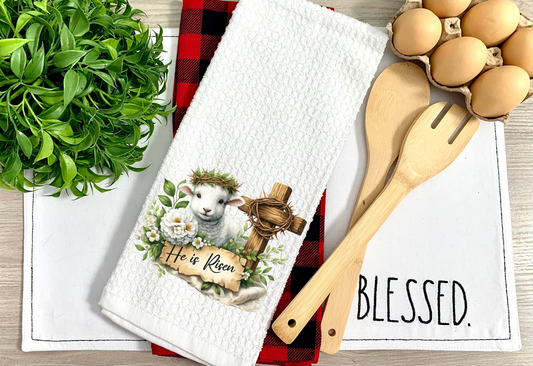 He Is Risen Lamb Kitchen Towel