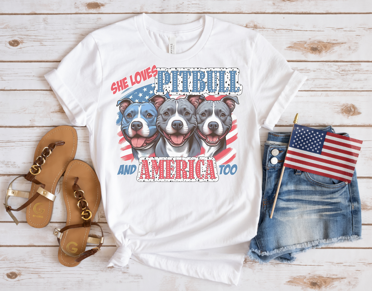 Patriotic Pitbull T-Shirt