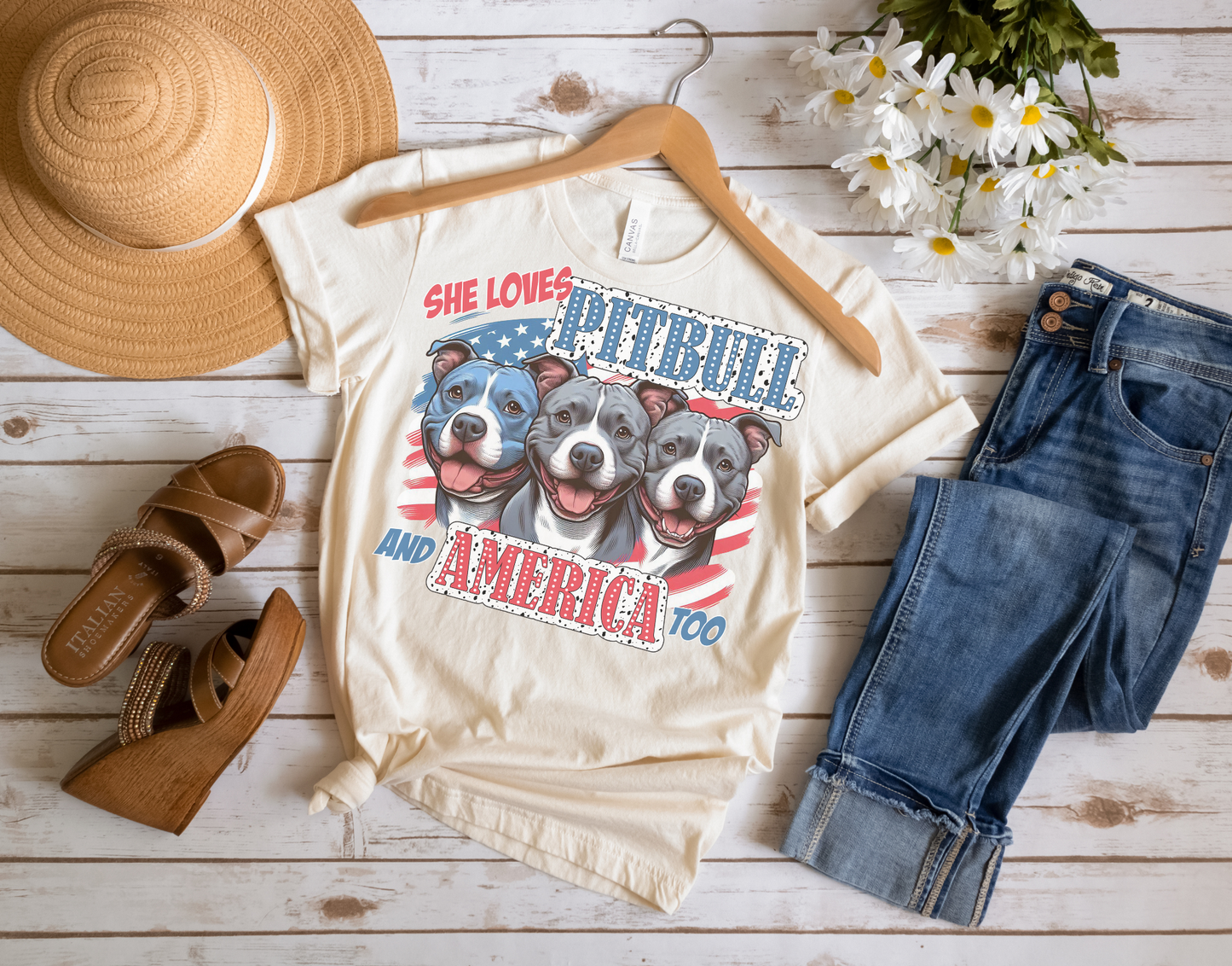 Patriotic Pitbull T-Shirt